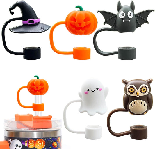 5PCS Halloween Straw Cover Cap 