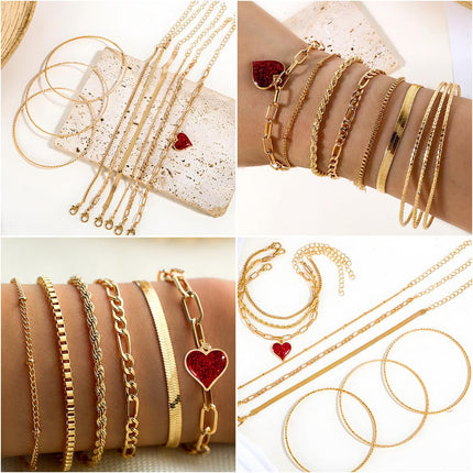 50 Pieces Gold Plated Jewelry Sets for Women