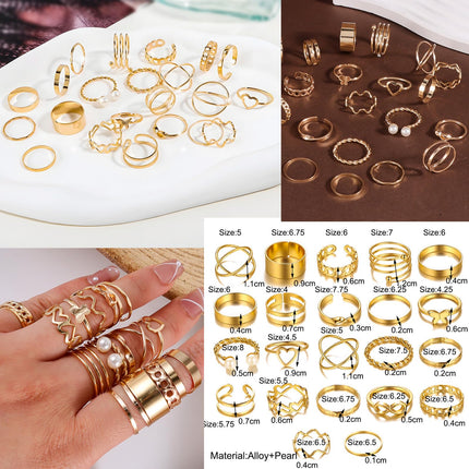 50 Pieces Gold Plated Jewelry Sets for Women