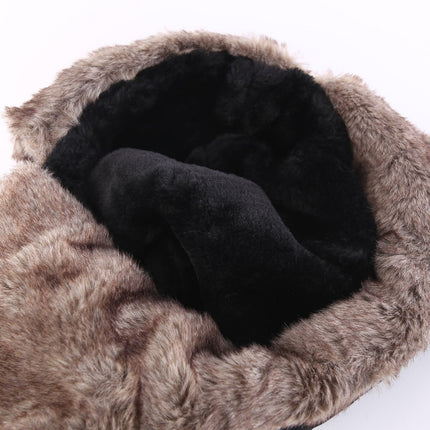 Warm Winter Hunting Hats with Ear Flaps Mask Aviator Black