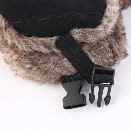 Warm Winter Hunting Hats with Ear Flaps Mask Aviator Black