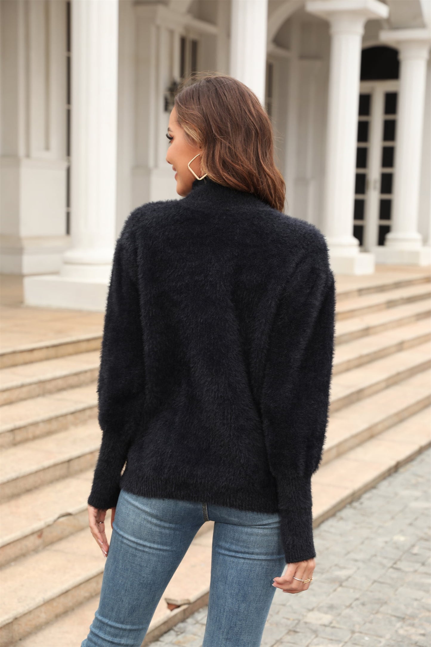 Turtle Neck Long Sleeve Pullover Sweater