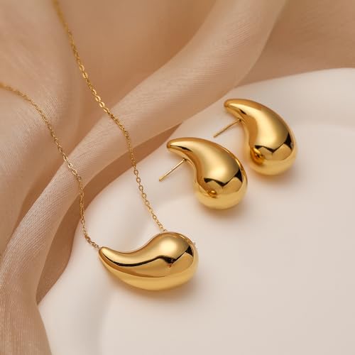 Teardrop Earrings Sets Dainty 14k Gold Plated