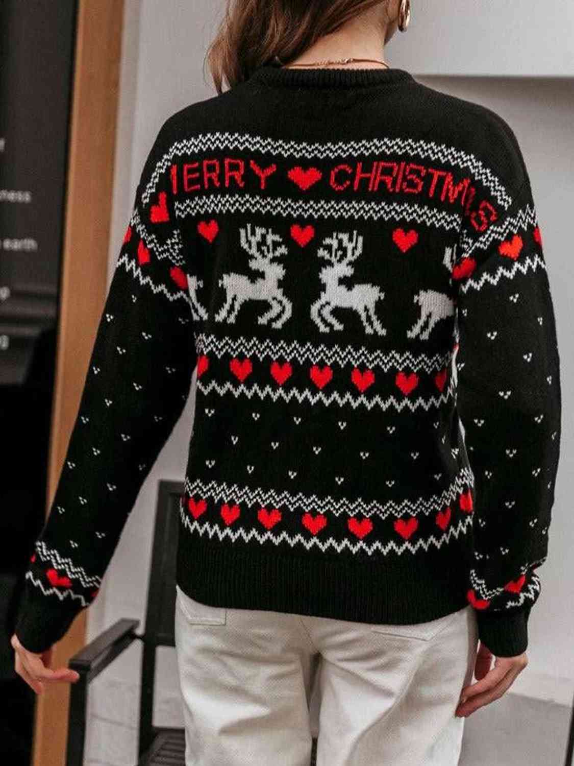 MERRY CHRISTMAS Round Neck Sweater